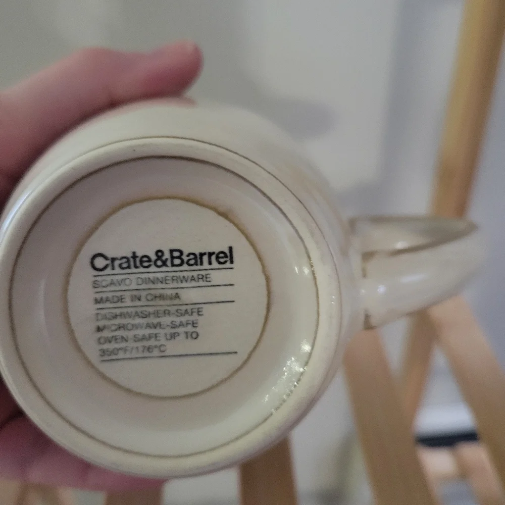 Crate&Barrel Scavo Dinnerware Coffee Tea Cups Mugs Set of 4 Retired Pattern